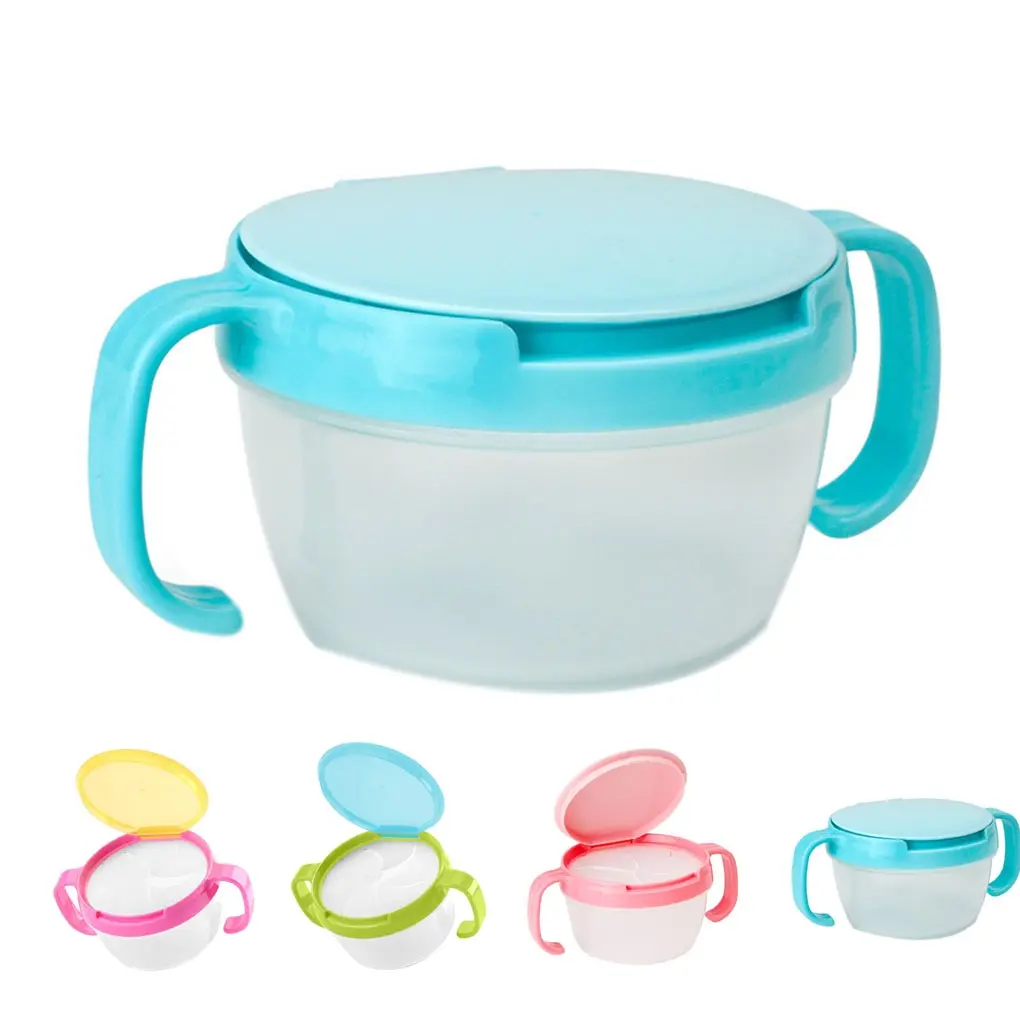 

Baby Snacks Bowl Kids Food Storage Box Children Learning Cup Double Handle Snack Cup Jar Bowl Spill-Proof Biscuits Container Box