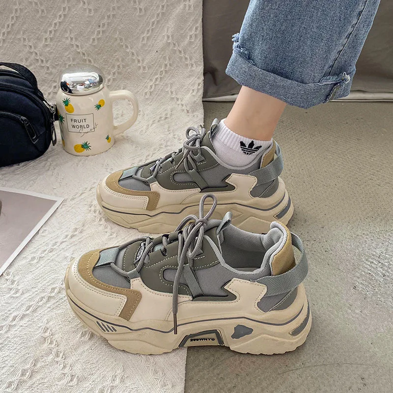 2023 new women's shoes increase fashion solid color breathable women's vulcanized shoes summer sports shoes ladies sports shoes