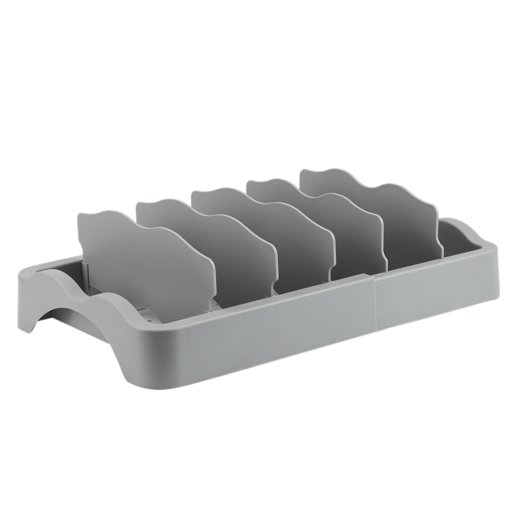 

Food Container Lid Organizer, Expandable with Tall Dividers Gray