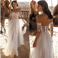 lace appliqu%c3%a9 tassel sleeve wedding dress for women 2022 vintage sweetheart backless vestido de noiva custom made tulle gown