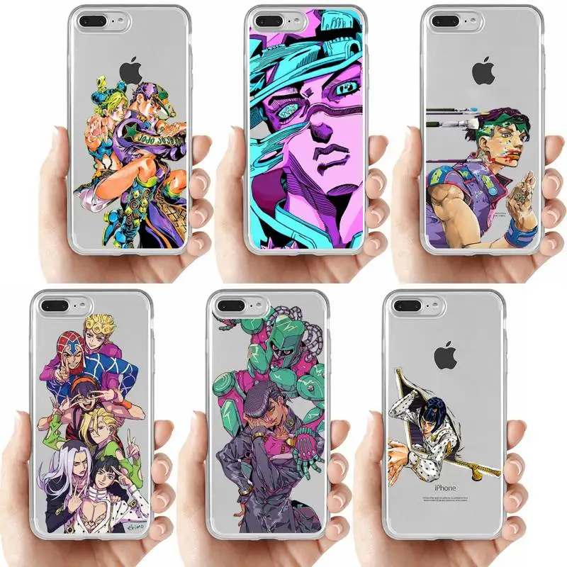 

YNDFCNB JOJO’S JoJo Anime Phone Case For iPhone 13 14 Pro Max XS XR 12 11 Pro 13 Mini 6 7 8 Plus Soft Clear Back Cover