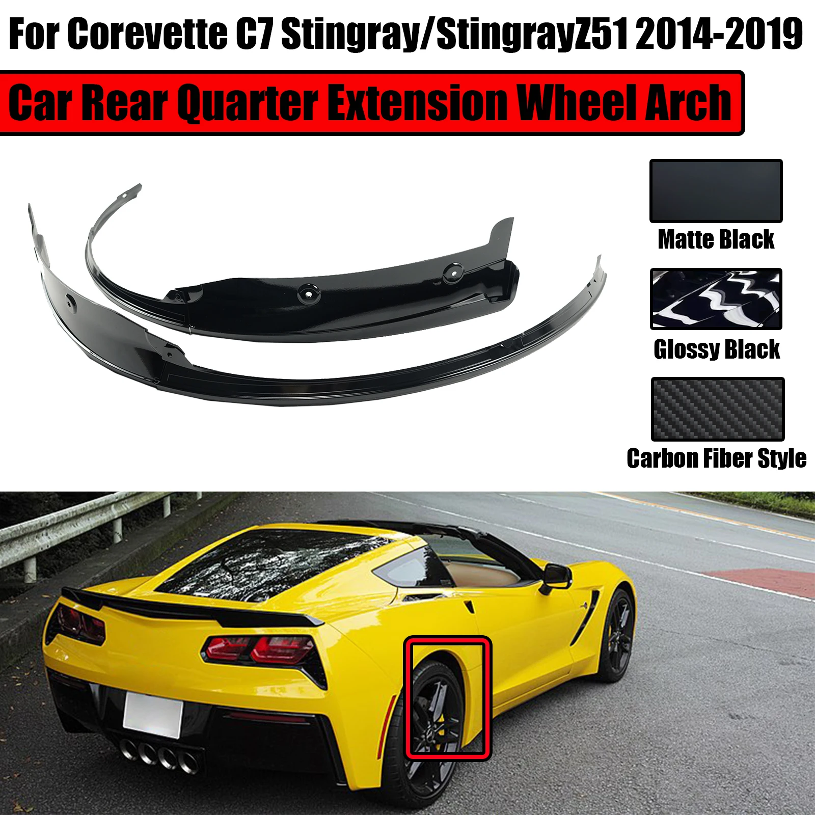 Пара Для Chevrolet Corevette C7 Stingray Z51 2014-2019 автомобильные задние крылья расширители