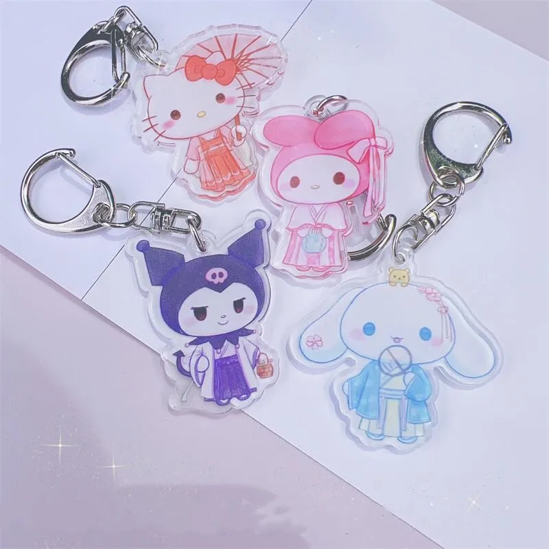 

Sanrio Yugui dog Kulomi acrylic keychain melody kulomi kt cat Melody couple bag cartoon anime key pendant bag accessories