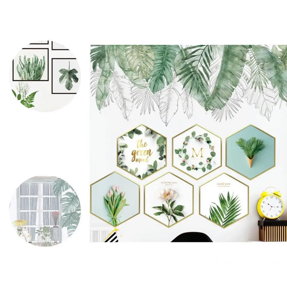 

Beauty Anti-fade Reusable Convenient Utility Tropical Plants Background Sticker Wall Sticker Wall Mural 2Pcs