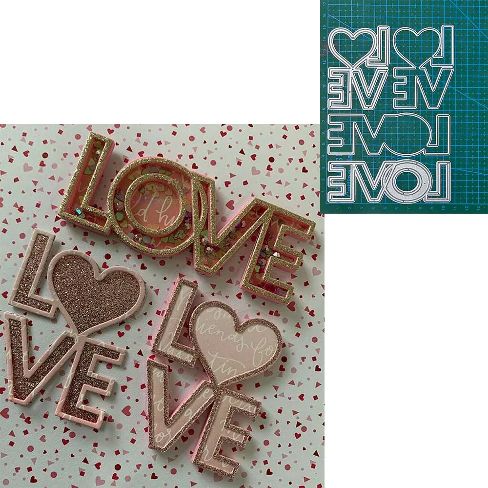 

Heart Love Metal Cutting Dies Stencil Template For DIY Scrapbooking Embossing Paper Greeting Card Album Decor Mold Craft Dies