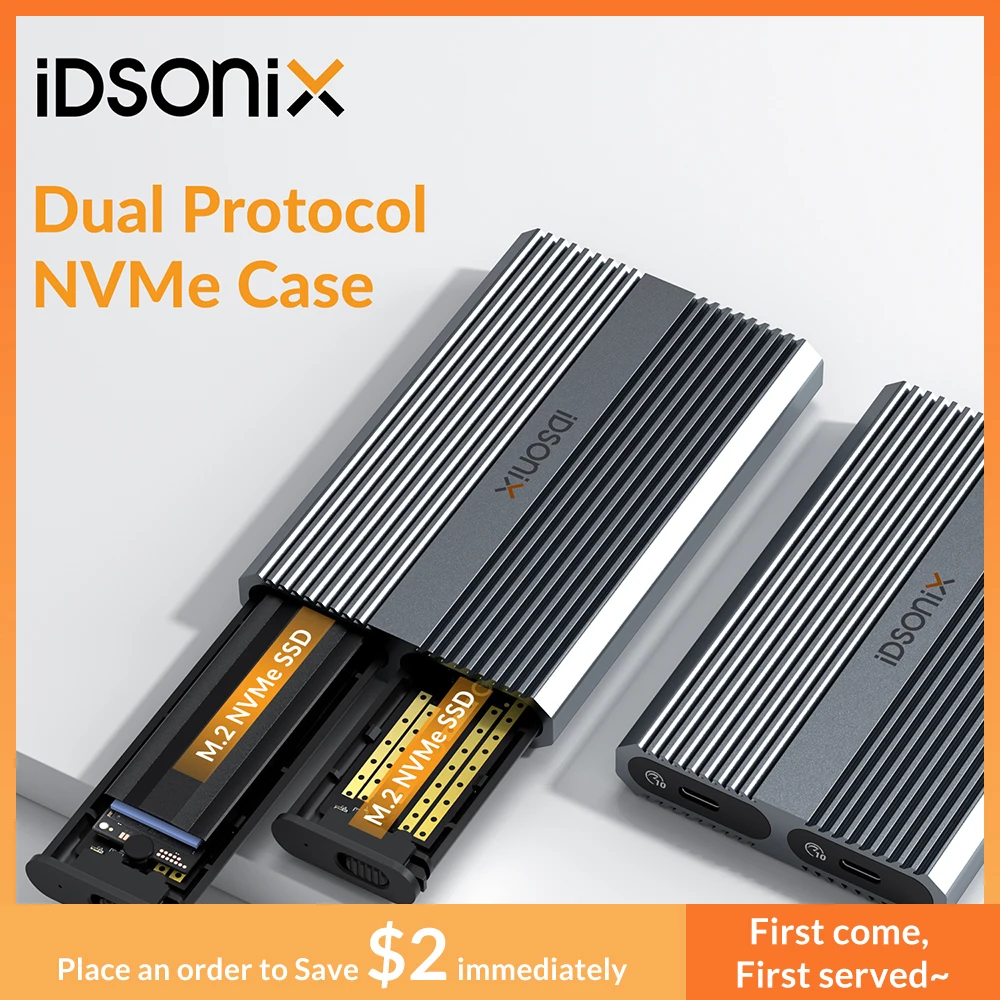 

Внешний SSD-адаптер iDsonix M.2 Dual NVMe, 10 Гбит/с, NVMe PCIe