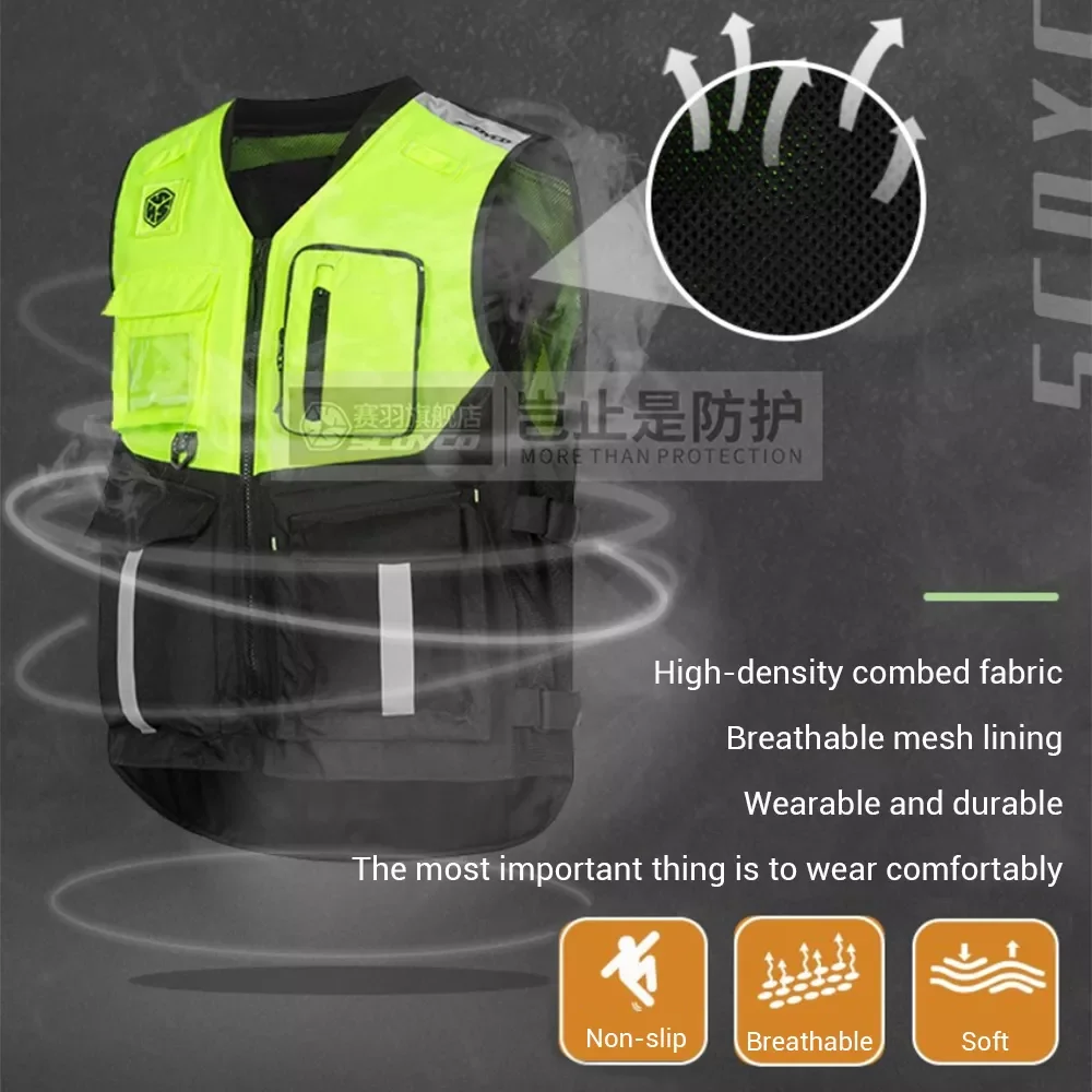 Motorcycle Jacket Summer Breathable Mesh Reflective Vest Motorcycle Waistcoat Motocross Off-Road Racing Vest Protection enlarge