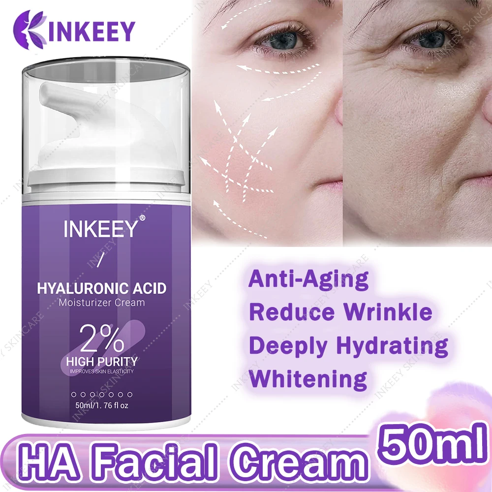 Антивозрастной крем для лица с гиалуроновой кислотой укрепляющий против морщин