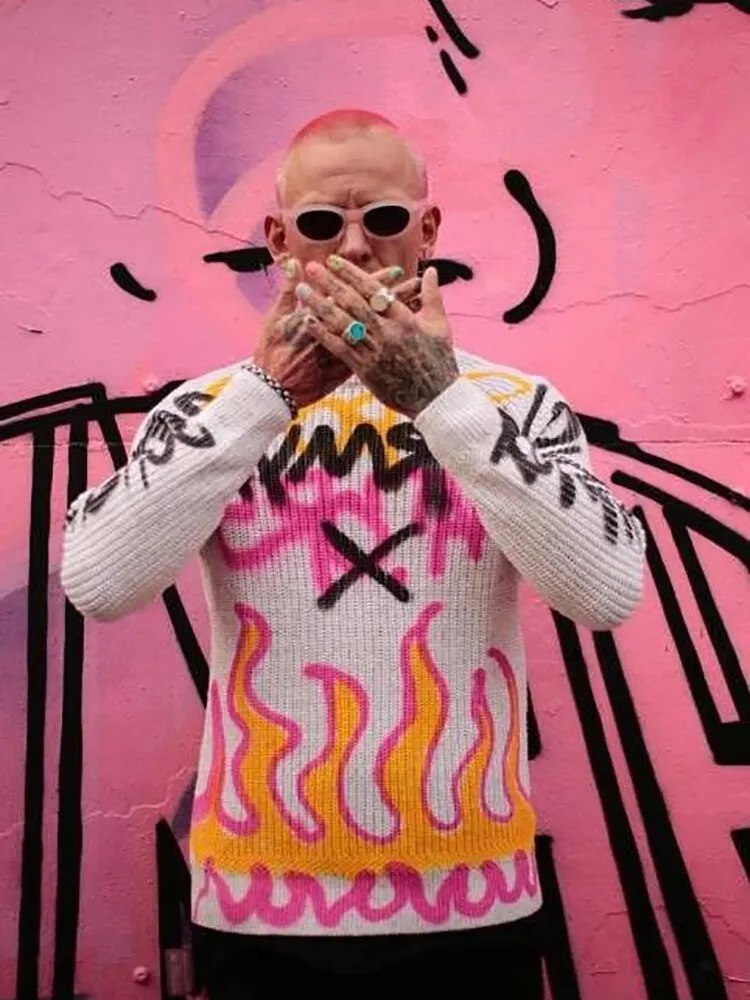 Y2K одежда хип-хоп вязаные свитера для мужчин и женщин Harajuku винтажная уличная