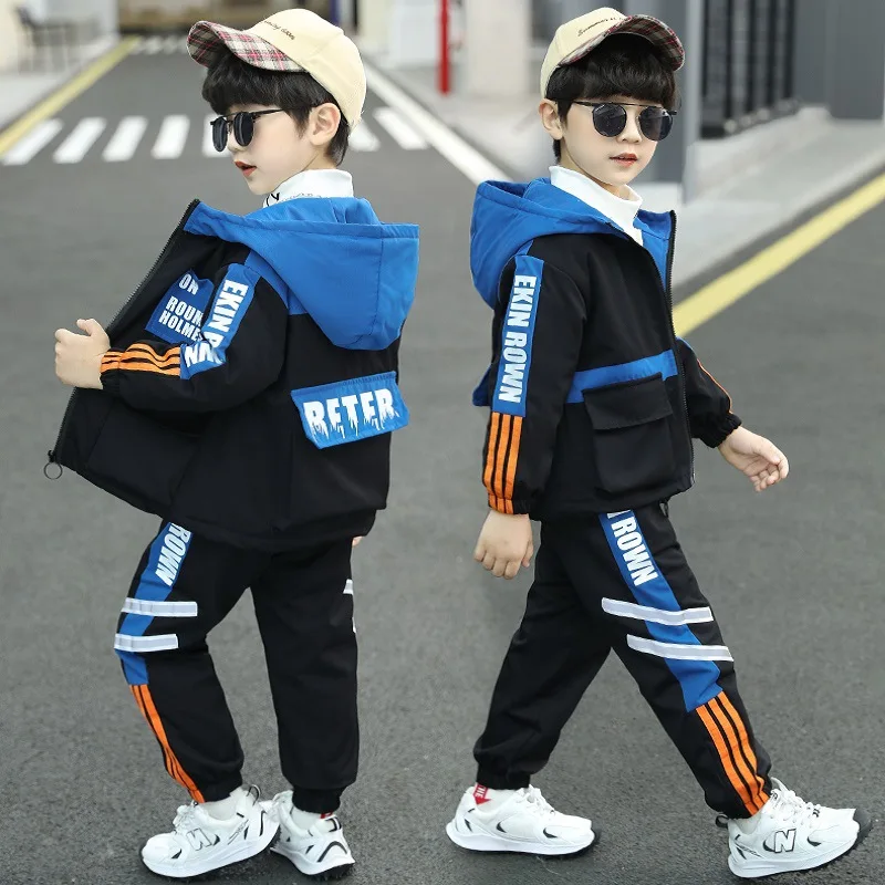 

Boys Clothes 4-12 Years Teenage Children Boutique Outfits Fashion Print Sports Coats And Pants Kids Jogging Suits Tracksuits