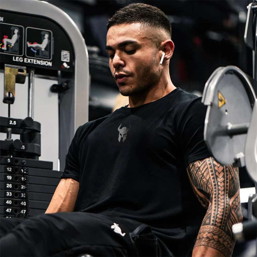 

2023 Men's Medium Sleeve T-shirt Sportswear Fitness Clothing Loose Casual Summer