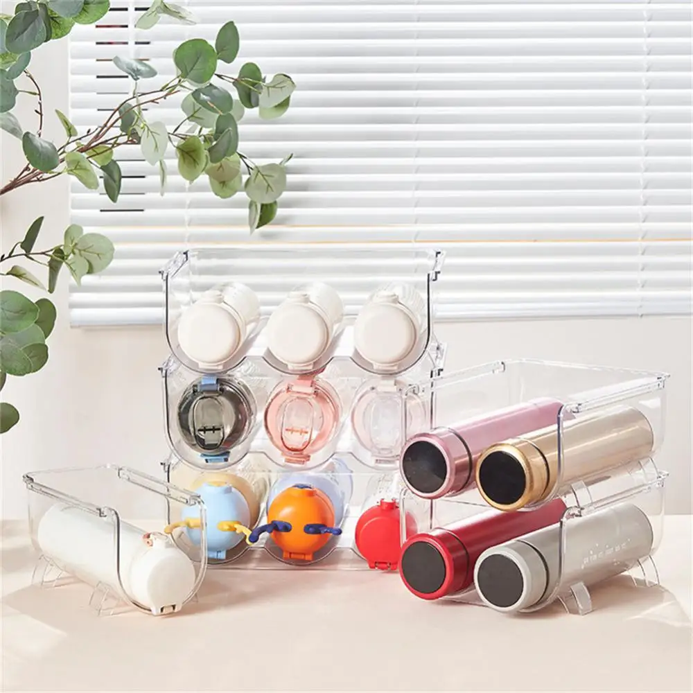 

Transparent Convenient Drink Insulated Tumbler Sports Cupboard Organizers And Storage For Water Bottle Fridge Beverage Plastic