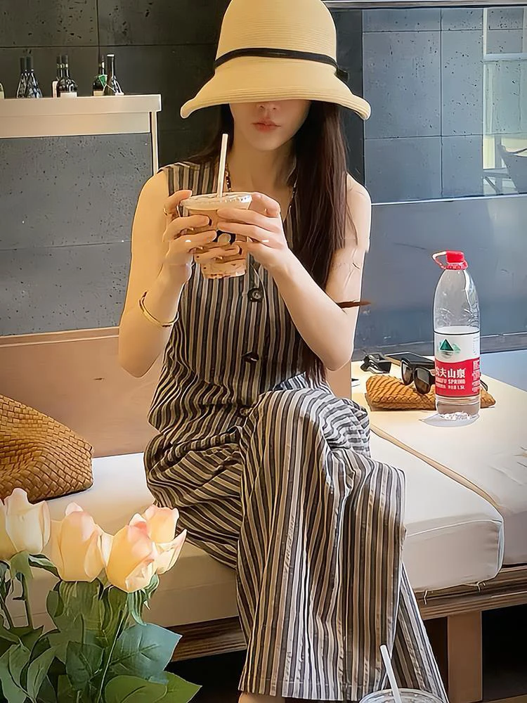 Винтажный женский офисный костюм повседневный однобортный жилет без рукавов в