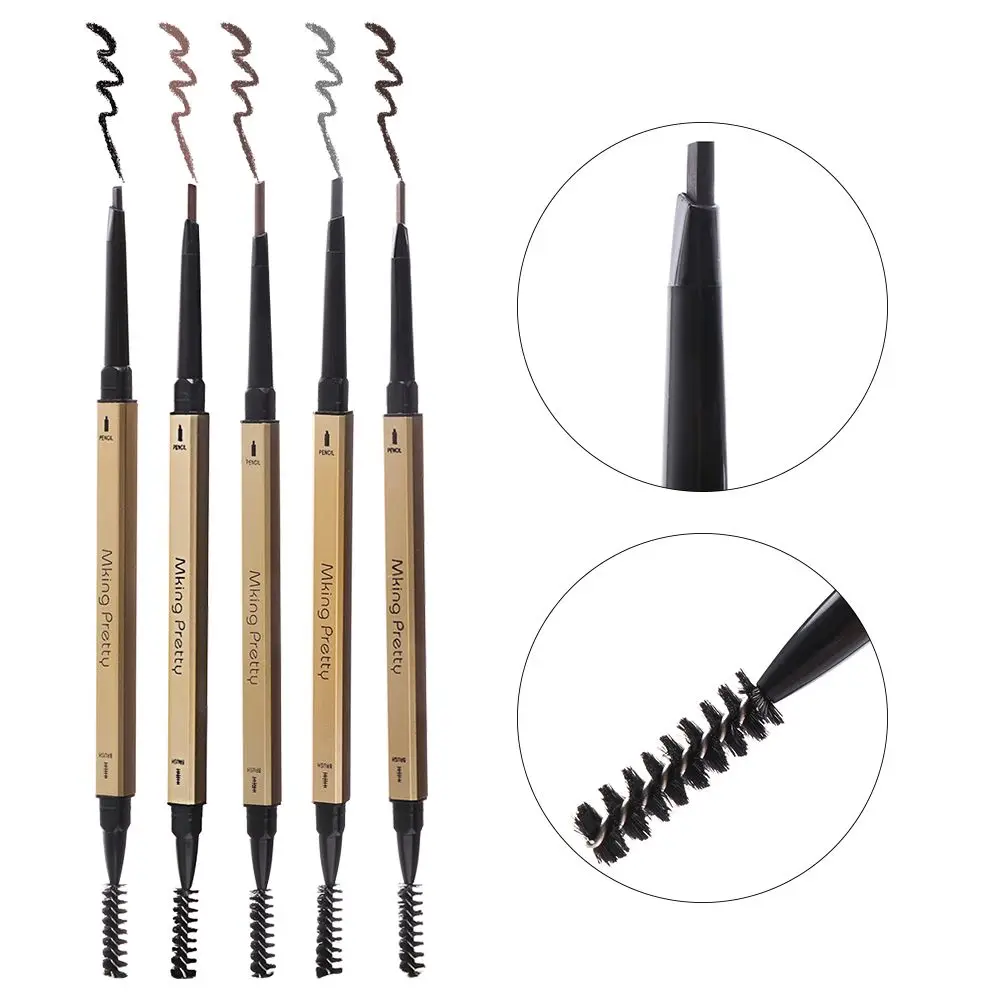 

Fashion Double Head Brown Chestnut Waterproof Longlasting Eyebrow Pen Eyeliner Pencil