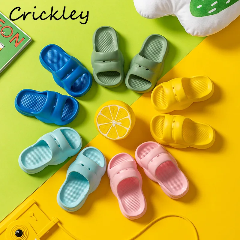 

New EVA Solid Kids Summer Shoes Soft Sole Indoor Home Slippers Children Platform Outdoor Beach Non Slip Girls Boys Slippers