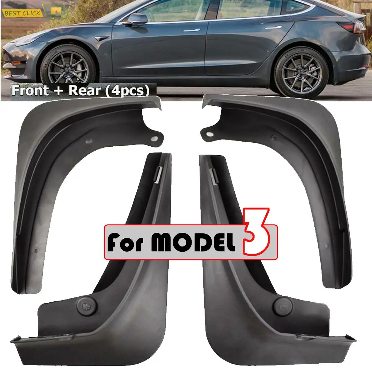 

Для Tesla Model 3 2016 2017 2018 2019 2020 2021 брызговики брызговики переднее и заднее крыло протектор гоночного автомобиля брызговики