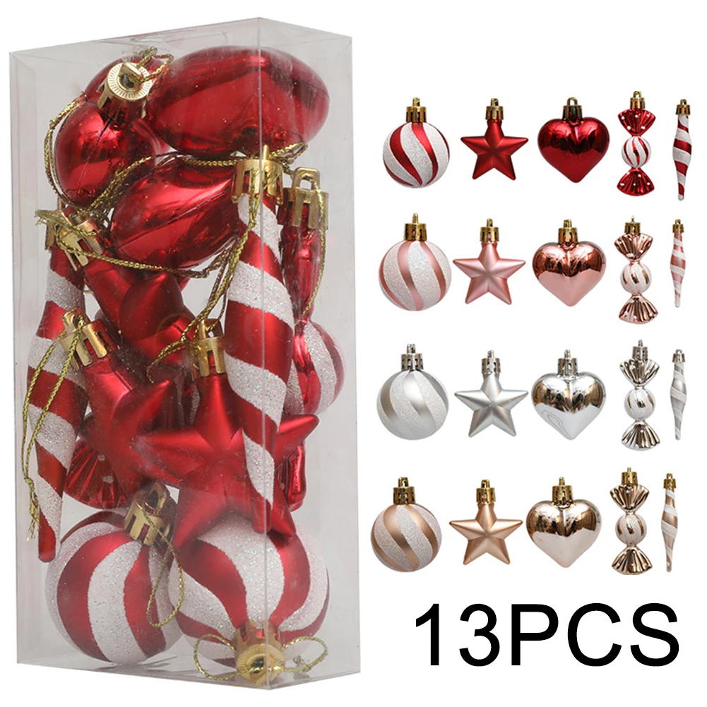 Рождественские елочные шары красная конфета подвесной орнамент большие