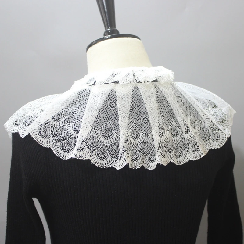 Женская кружевная шаль с перьями павлина большой двухслойный воротник лацканами