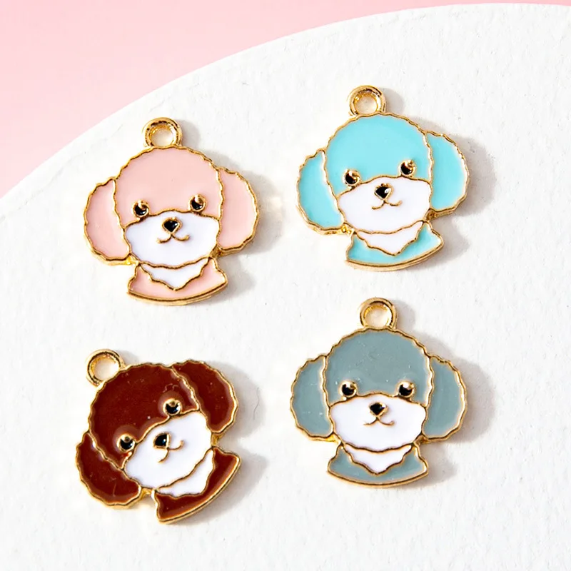 

5pcs Enamel Teddy Charms for Jewelry Making Fashion Earrings Bracelets Necklace diy Wholesale Keychain Findings Crafts Supplies