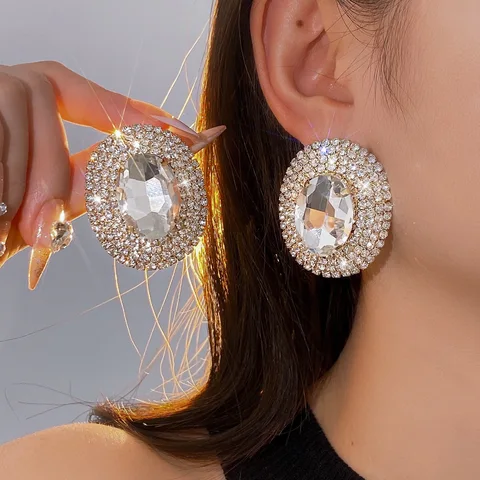 Сережки FYUAN овальные медные