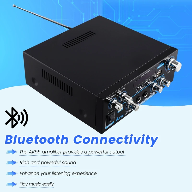 AK55 Аудиоусилитель 2.0-канальный HIFI цифровой Bluetooth-усилитель USB-цифровой усилитель