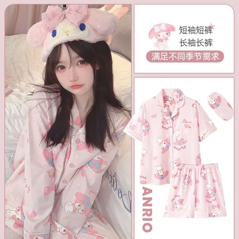 Милые аниме товары Микки Маус Mymelody Kuromi Cinnamoroll тонкие летние пижамы с коротким