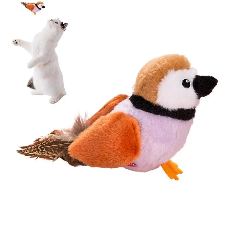 

Летающая птица, игрушка для кошек, Интерактивная Автоматическая игрушка для кошек, имитация хорошего Реалистичного звука птиц и перьев