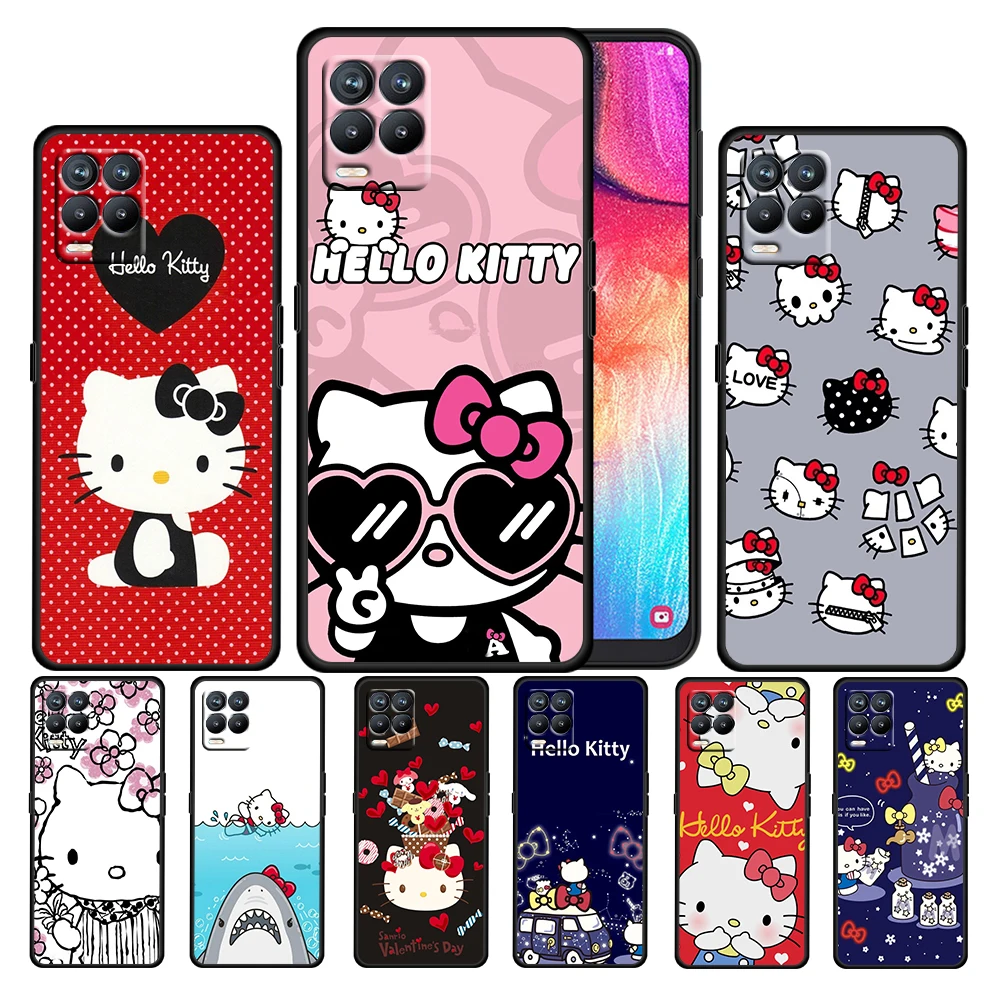 

Hello Kitty Girl Anime Cat For OPPO GT Master Find X5 X3 Realme 9 8 C3 C21Y Pro Lite A53S A5 A9 2020 TPU Black Phone Case Cover
