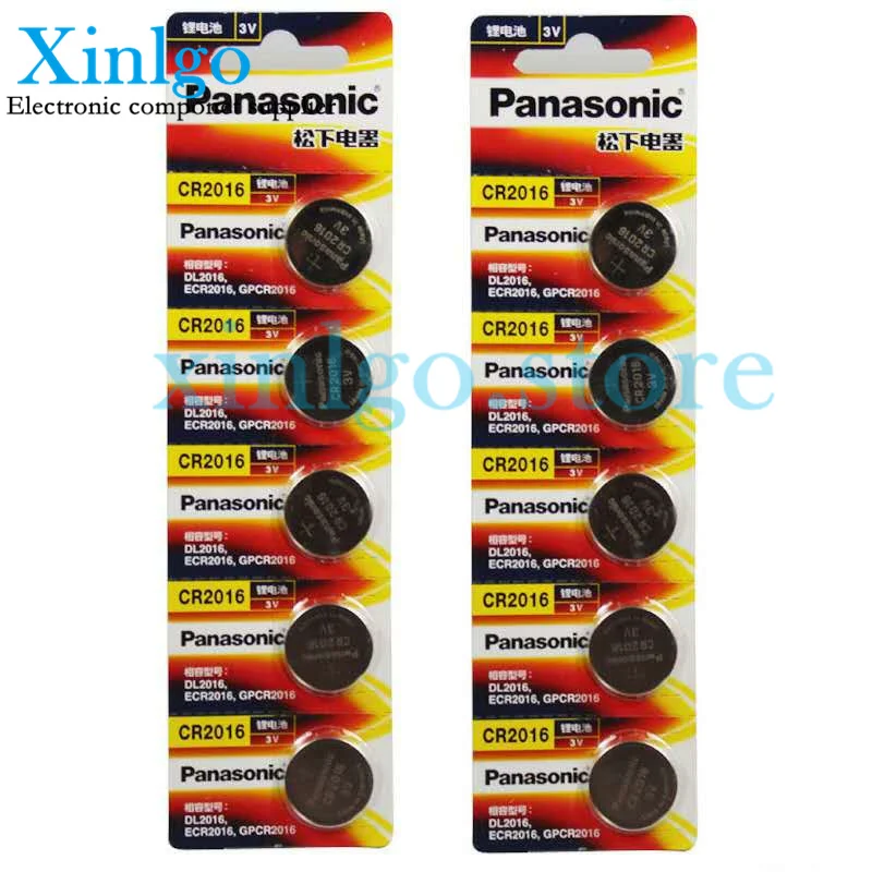 5pcs original PANASONIC CR2016 watches 3 v battery button Li-Po Lithium battery control toy car battery free shipping For Toy
