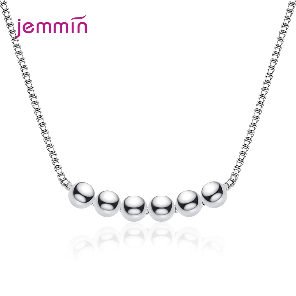 

Real 925 Sterling Silver Chain Pendant Necklace For Women Shiny Small Balls Pendant Necklace Fine Jewelry New Collection