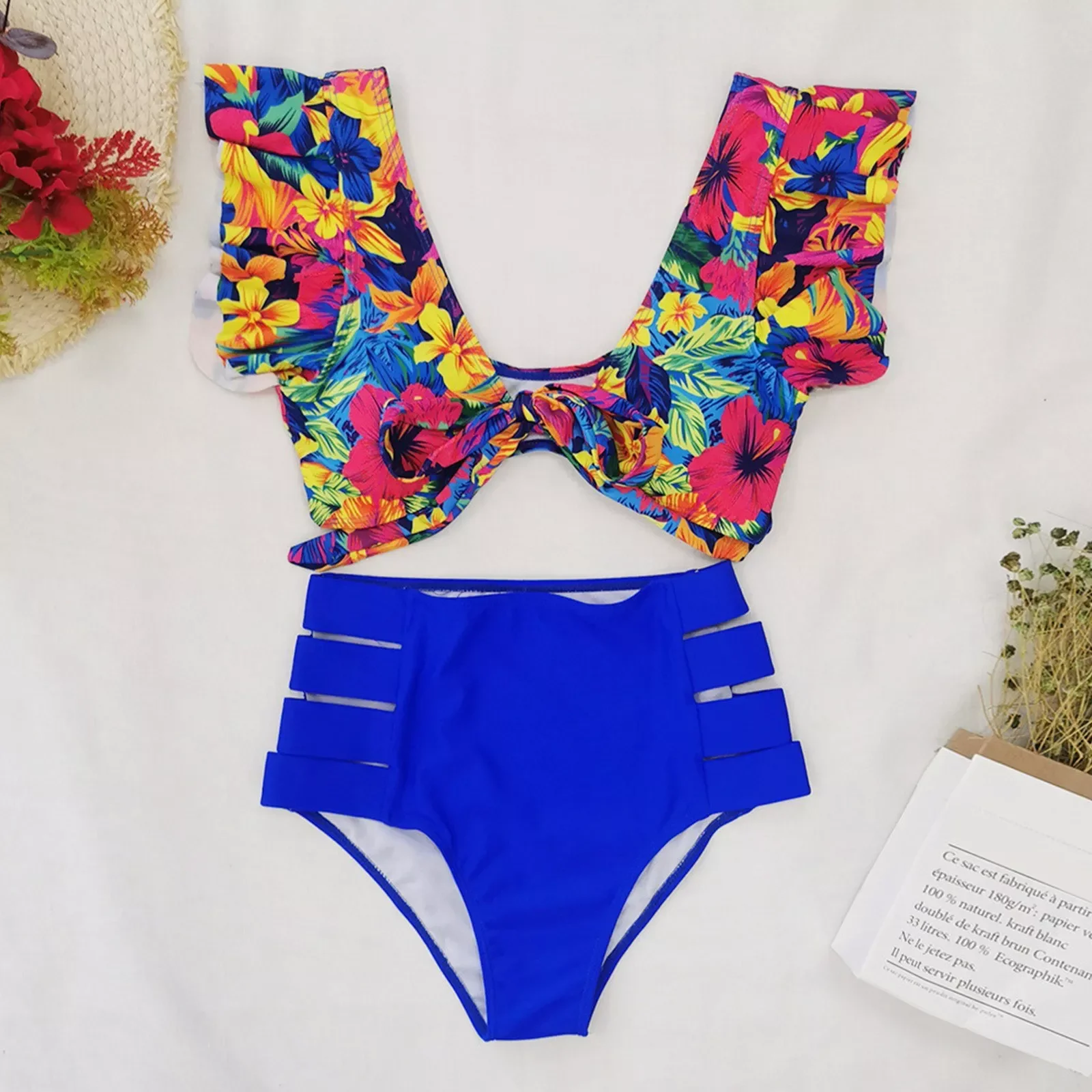 

#FO Sexy Women Bikini Set Ruffled Swimwear Women Swimsuit High Waist Push Up Bikini Bathing Suit Swim Suit For Women Beachwear