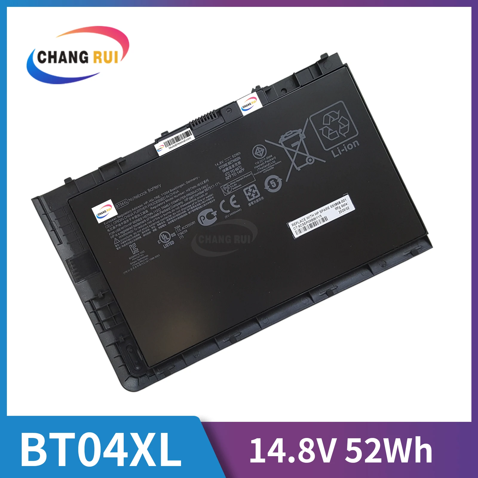 

BT04XL 52Wh Аккумулятор для ноутбука HP EliteBook Folio 9470m 9480m 687945-001