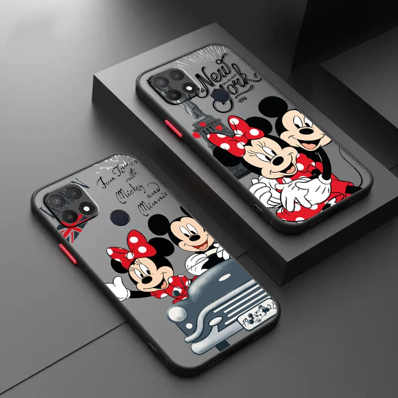 

Mickey Minnie London For OPPO A98 A96 A94 A78 A77 A76 A74 A72 A57 A56 A55 A53 Frosted Translucent Hard Phone Case Cover Fundas