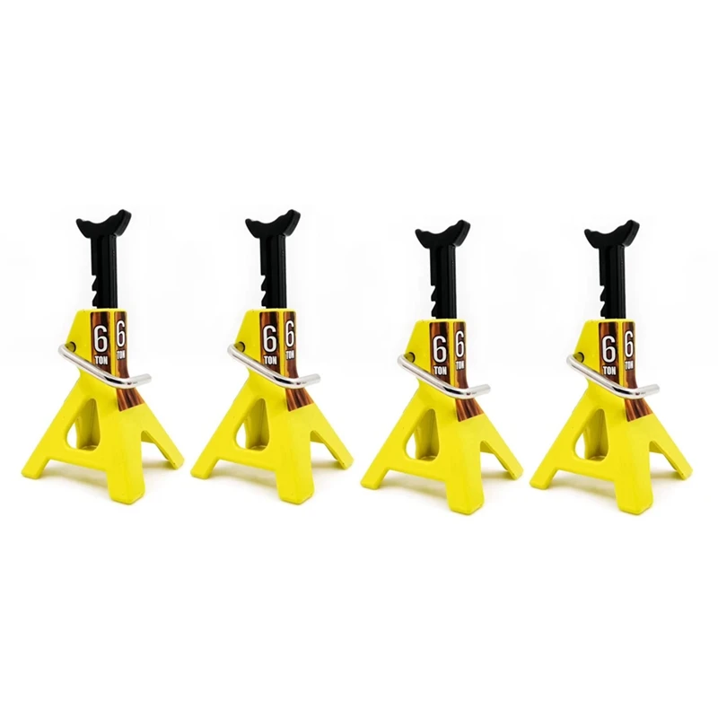 

4X Metal Jack Stands 6 Ton Height Adjustable for 1/10 RC Crawler Truck Car Trx4 SCX10 Simulation Climbing Vehicles