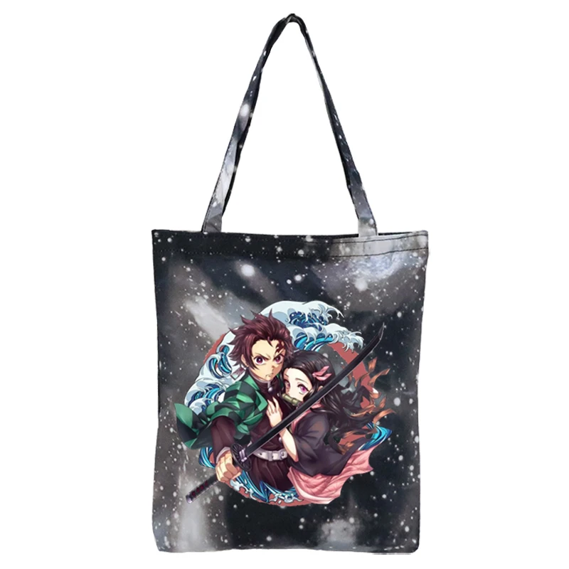 

Demon Slayer Kimetsu No Yaiba Kamado Tanjirou Handbags Shoulder Bags Casual Shopping Girls Handbag Women Elegant Canvas Bag