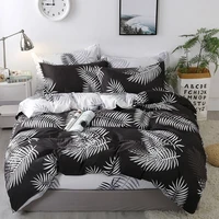 home textile black palm leaves fashion classic duvet cover bed sheet pillow case single double queen king for home bedding set