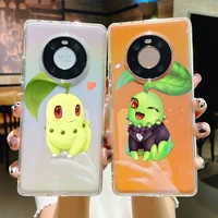 bandai pok%c3%a9mon chikorita phone case for samsung s20 ultra s30 for redmi 8 for xiaomi note10 for huawei y6 y5 cover