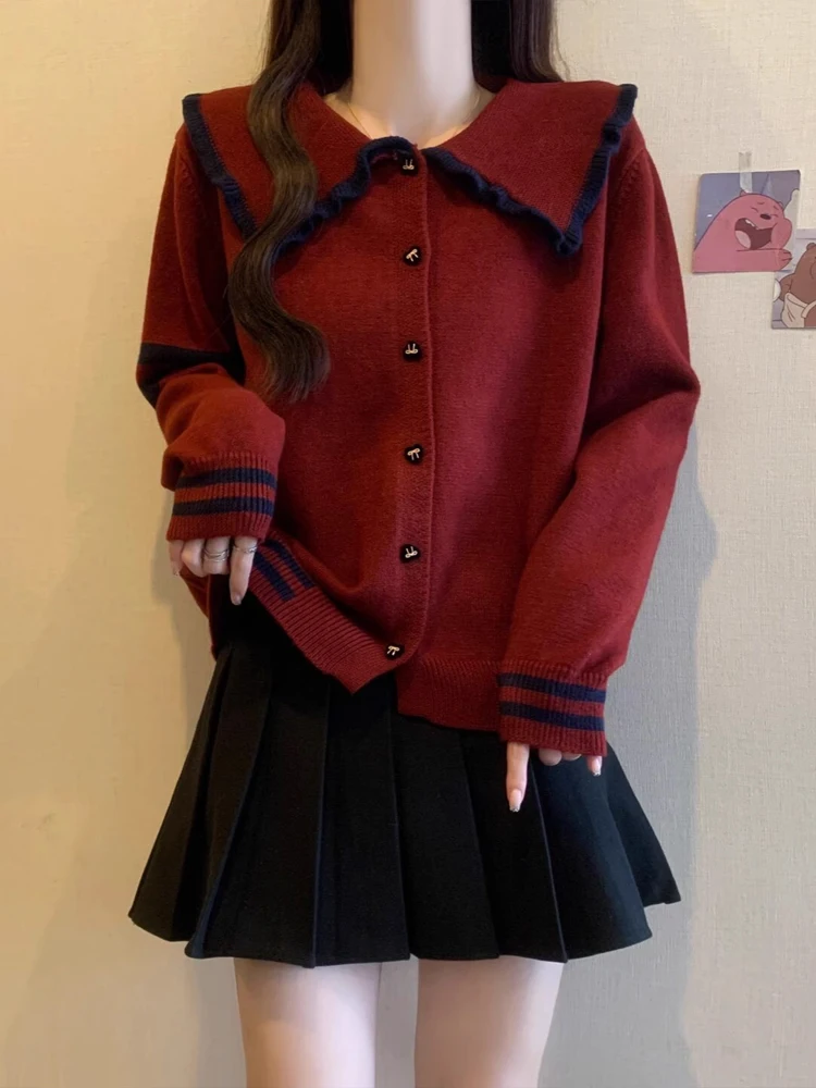 Корейская серия свитер с кукольным воротником в консервативном стиле женский