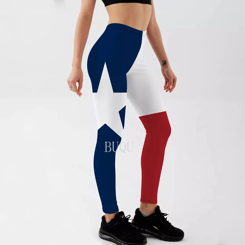 

BUQU Women Leggings US Flag Pentagram Printed Leggings Push Up Sexy Seamless Leggings Casual Workout Leggings Drop Shipping