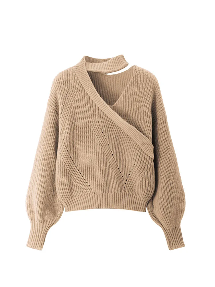 

2022 Spring Women Sweater Oversize Loose All-match Pullovers Tops Ladies V-Neck Long Sleeve Casual Jumper Knitted Female Korean