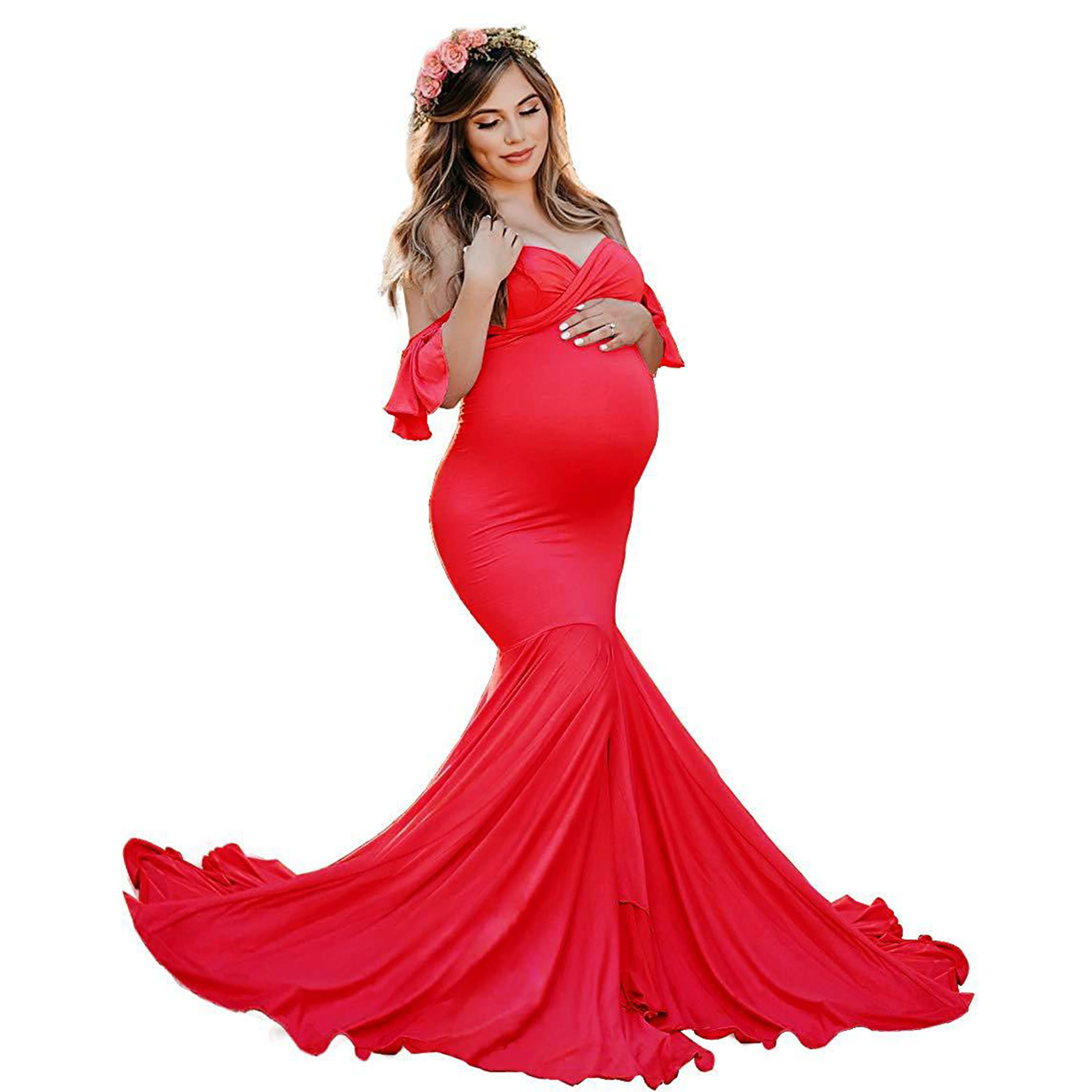 Long Section Tail Maternity Dresses For 