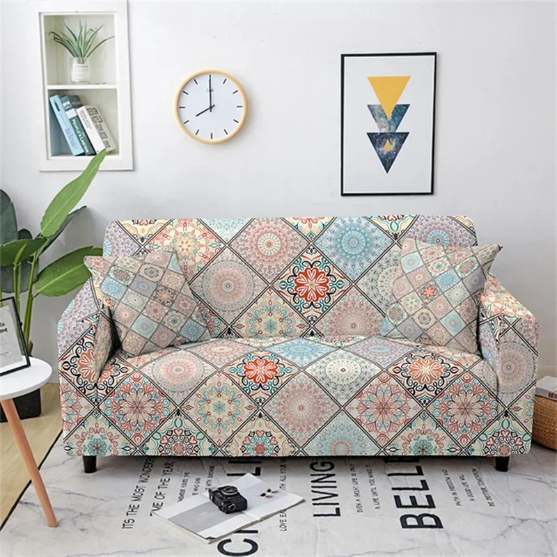 Эластичный чехол для дивана с принтом мандала
