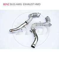 hmd exhaust assembly high flow performance downpipe for mercedes benz e63s amg car accessories catalytic converter manifold