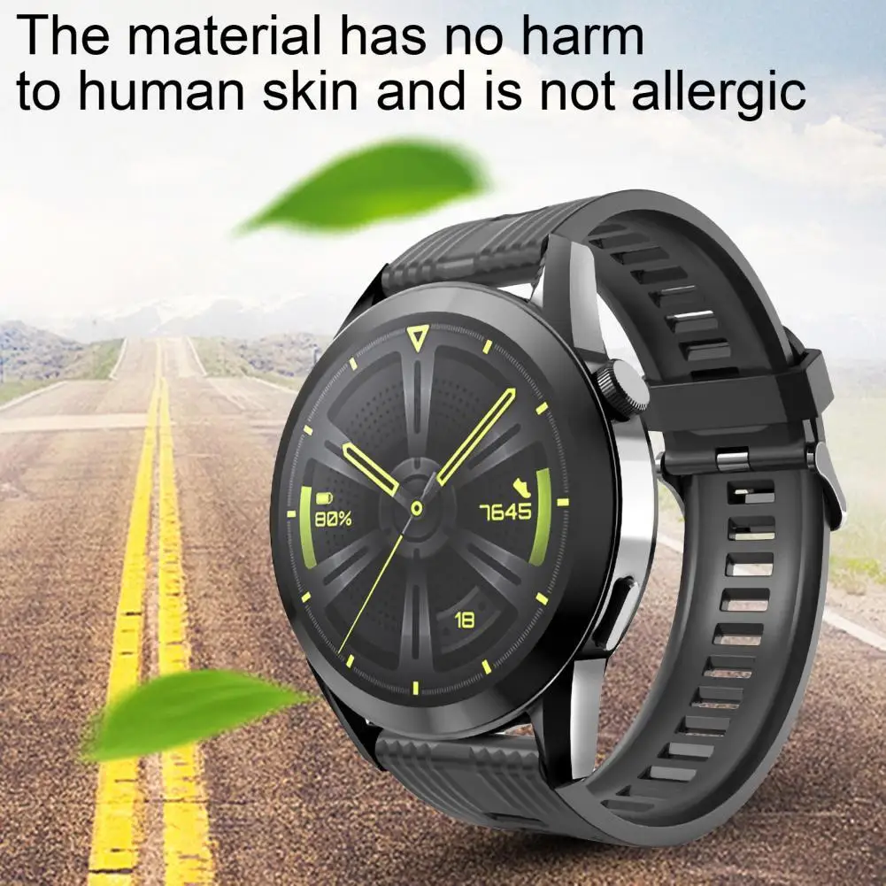 

Wrist Strap Textured Useful Sweat-proof 22mm Watch Wristband Replacement
