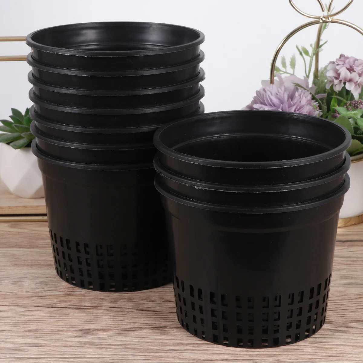 

10PCS Hydroponics Plastic Growing Cups Soilless Culture Basket Plastic Planting Baskets Water Grass Planting Pot for Store Home