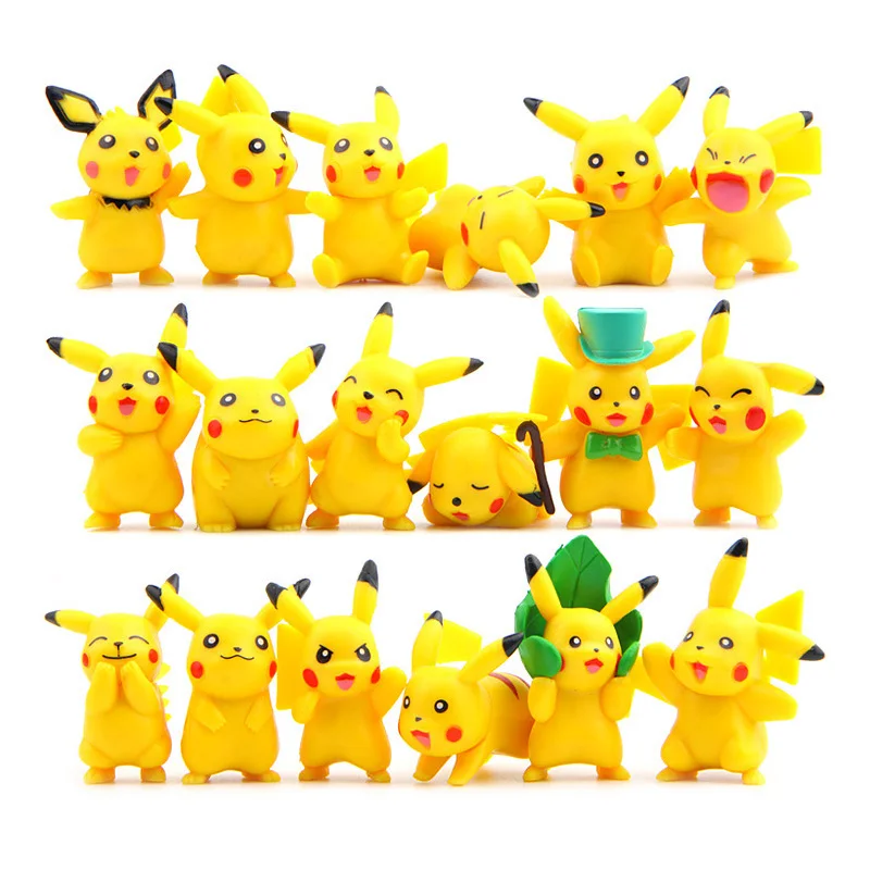 

18 Style Pokemon Pikachu Anime Figures Toys Model Kawaii Pikachu PVC Decoration Ornaments Dolls Toys Children's Birthday Gifts
