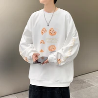 2022 spring new fashion japanese sweater men tops round neck fashion boutique clothing simple style clothes for teenagers