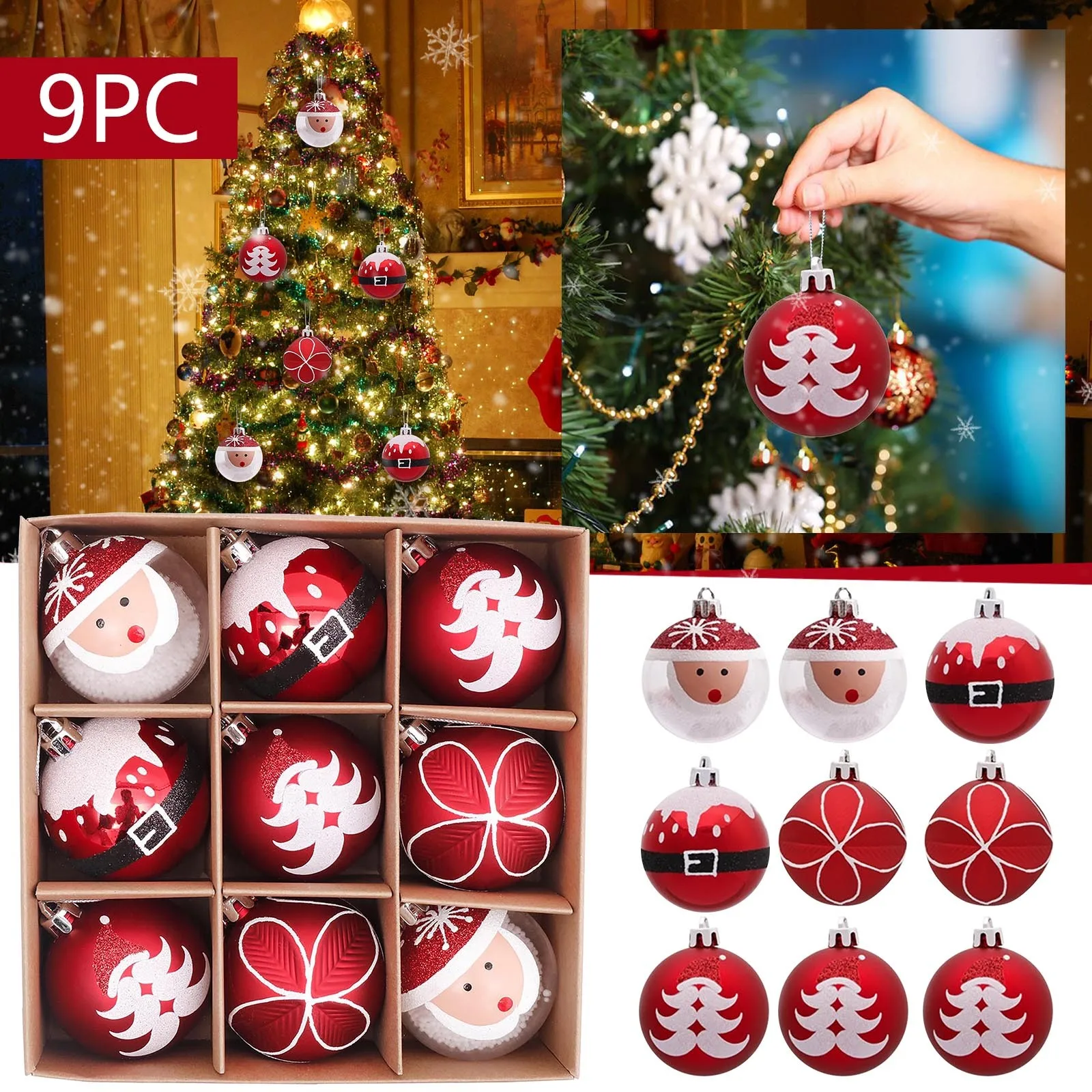 

9 шт., подвеска в виде рождественского шара, 6 см