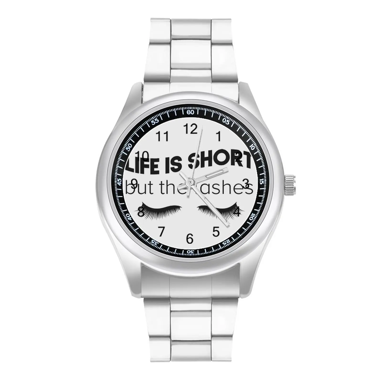 

Life Is Short Buy The Lashes Quartz Watch Make Up Hit Sales Beautiful Wrist Watch Steel Girl Travel Design Wristwatch