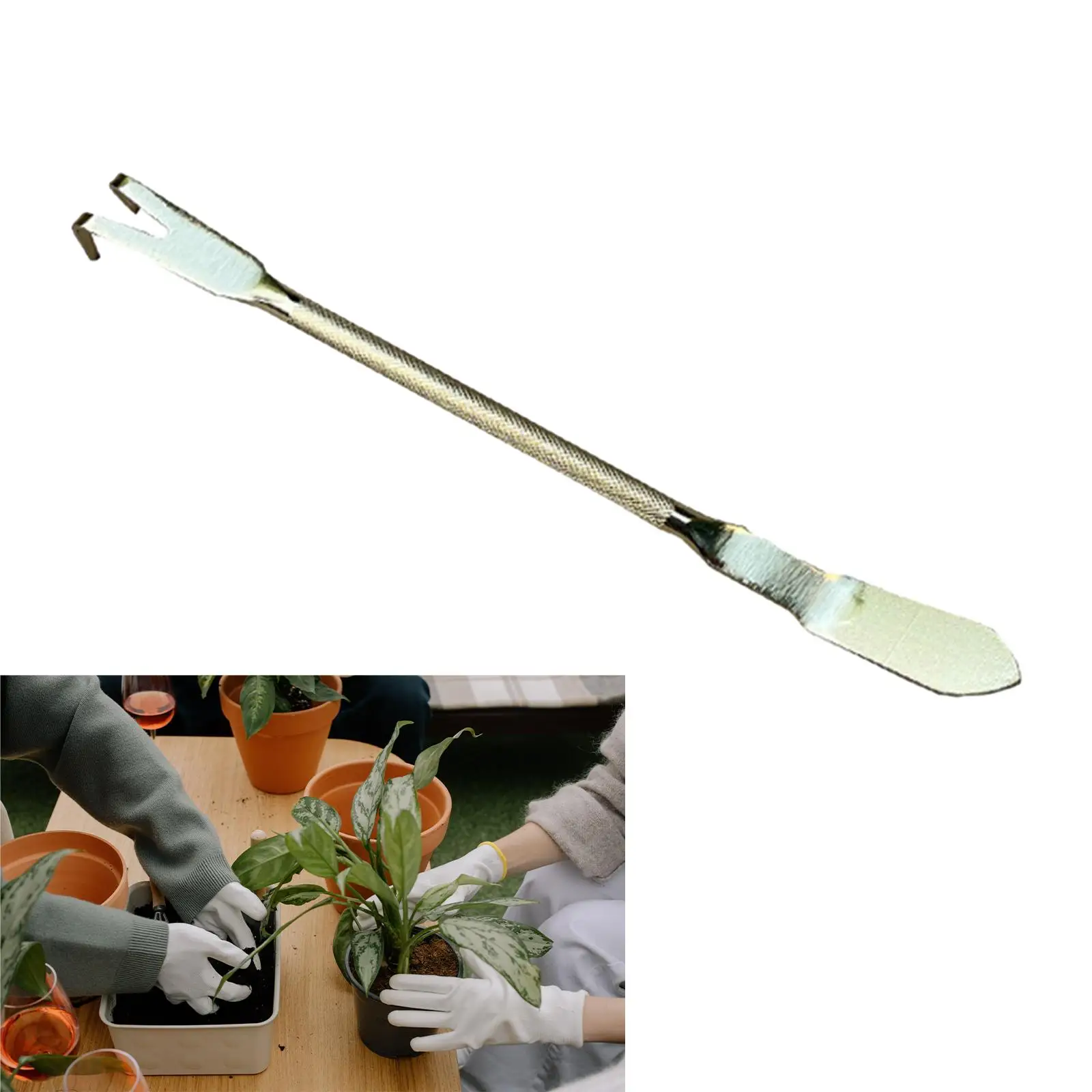 Корневые грабли с лопаткой портативный 2-зубчатый ослабляющий грунт компактный